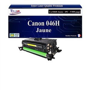 T3AZUR -Toner compatible avec Canon 046H (1251C002/1247C002) pour Canon LBP-653Cdw LBP-654Cx Jaune- 5 000p