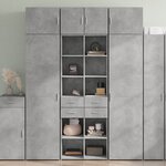 vidaXL Buffet haut gris béton 70x42 5x185 cm bois d'ingénierie