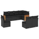 vidaXL Salon de jardin 8 Pièces avec coussins noir résine tressée