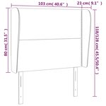 vidaXL Tête de lit avec oreilles Gris clair 103x23x118/128 cm Tissu