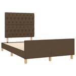 vidaXL Cadre de lit avec tête de lit marron foncé 120x190 cm tissu