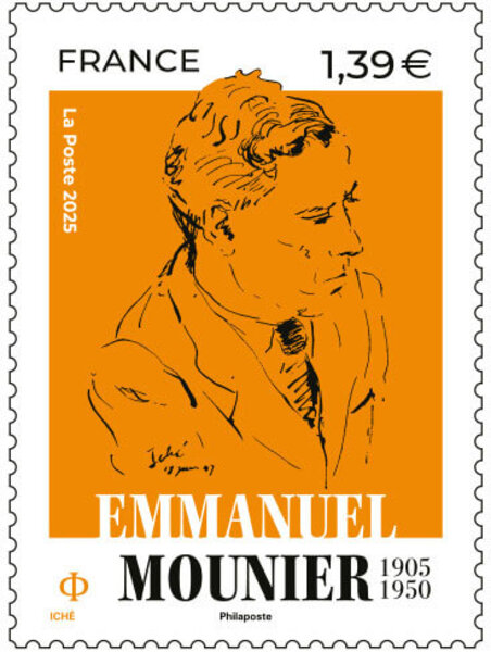 Timbre - Emmanuel Mounier (1905-1950) - Lettre verte
