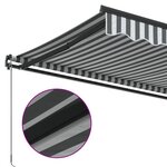 vidaXL Auvent manuel rétractable anthracite et blanc 400x350 cm