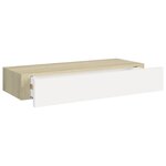 vidaXL Étagères à tiroir murales 2 Pièces Chêne et blanc 60x23 5x10cm MDF
