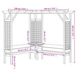 vidaXL Pergola d'angle avec banc Bois de pin imprégné