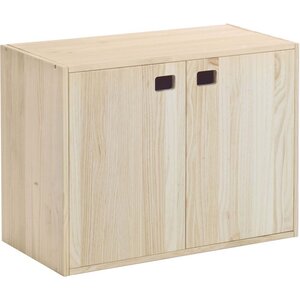 Armoire en pin brut 2 portes 3 tablettes dinamic