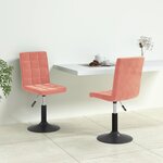 vidaXL Chaises pivotantes à manger lot de 2 rose velours