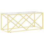 vidaXL Table basse 110x45x45 cm acier inoxydable et verre