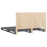 vidaXL Cadre de lit et tête de lit gris 200x200 cm bois de pin massif