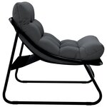 vidaXL Chaises Relaxantes de Jardin 2 Pièces avec Coussin Noir 60x80x71 cm Acier