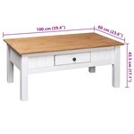 vidaXL Table basse Blanc 100x60x45 cm Pin massif Assortiment Panama