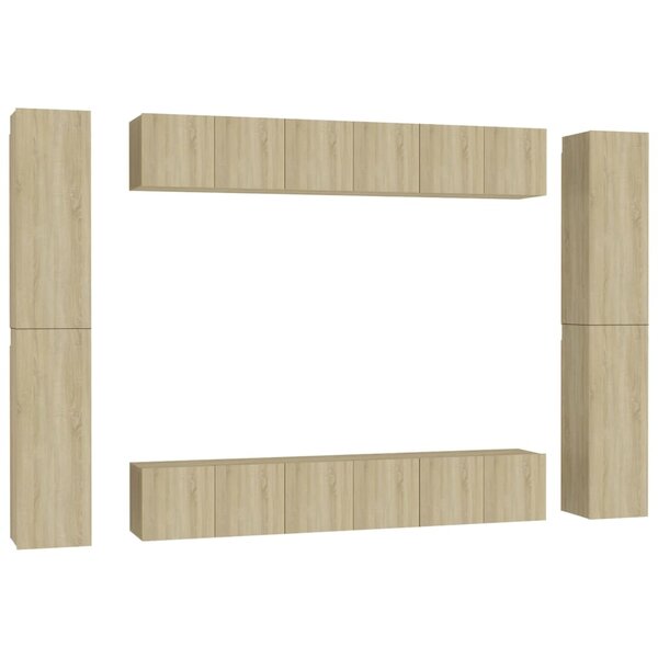 vidaXL Ensemble de meubles TV 10 Pièces Chêne sonoma Bois d'ingénierie
