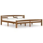 vidaXL Cadre de lit Marron miel Bois de pin massif 180x200 cm