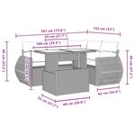 vidaXL Salon de jardin avec coussins 5 Pièces beige résine tressée