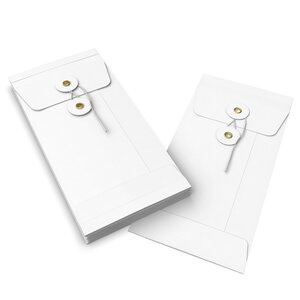 Lot de 10 enveloppes à rondelle et ficelle blanche 220x110