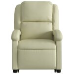 vidaXL Fauteuil inclinable de massage électrique crème cuir véritable