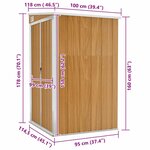 vidaXL Remise de jardin murale Marron 118x100x178 cm Acier galvanisé