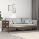 vidaXL Lit de jour marron miel bois de pin massif 90x200 cm