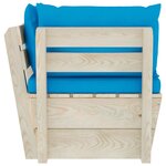 vidaXL Canapé d'angle palette de jardin avec coussins Épicéa imprégné