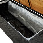 vidaXL Banc de rangement de jardin 120 cm Résine tressée Noir