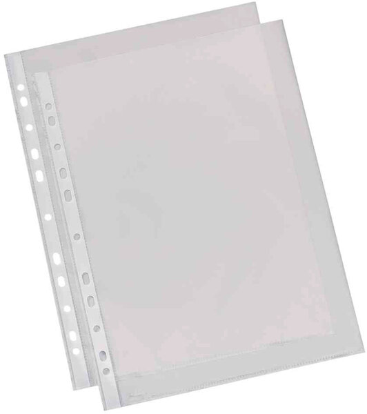Pochettes perforées en Polypropylène grainé A4 50 µ Transparent Lot de 100 ESSELTE