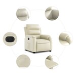 vidaXL Fauteuil inclinable électrique Crème Similicuir