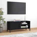 vidaXL Meuble TV Noir 90x30x40 cm Bois de pin massif