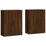 vidaXL Armoires murales 2 Pièces chêne marron 69 5x34x90 cm