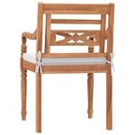 vidaXL Chaises Batavia lot de 2 avec coussins Bois de teck solide