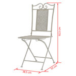 vidaXL Mobilier de bistro 3 Pièces Acier Gris