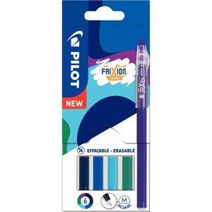 Pochette de 6 rollers frixion ball stick tons froids