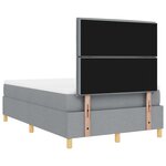 vidaXL Lit avec sommier et matelas gris clair petit lit double en tissu