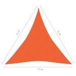 Vidaxl voile d'ombrage 160 g/m² orange 4x5x5 m pehd