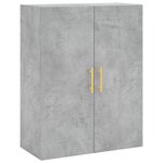 vidaXL Buffet haut Gris béton 69 5x34x180 cm Bois d'ingénierie