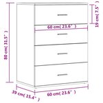 vidaXL Buffets 2 Pièces noir 60x39x80 cm bois d’ingénierie