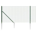 vidaXL Clôture en treillis métallique et piquet d'ancrage vert 1x25 m