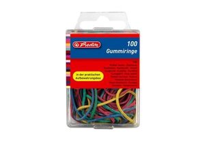 Boite de 100 bracelets élastiques couleurs assorties tailles mélangées HERLITZ