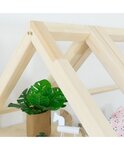 Lit cabane avec étagère 80 x 180 blanc et naturel