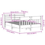 vidaXL Cadre de lit sans matelas cire marron 120x200cm bois pin massif