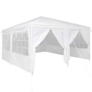 vidaXL Tente de fête 400 x 400 x 266 cm Blanc Polyéthylène