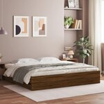 vidaXL Cadre de lit et tiroirs chêne marron 160x200 cm bois ingénierie