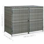 vidaXL Abri de poubelle double Résine tressée Anthracite 148x77x111cm