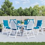 vidaXL Coussins de chaise à dossier haut lot de 6 bleu clair