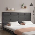 vidaXL Tête de lit murale Gris 206x3x91 5 cm Bois massif de pin