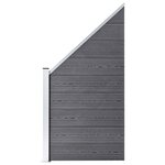 vidaXL Ensemble de clôture WPC 1 Carré + 1 Incliné 273x186 cm Gris