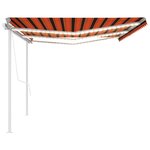 vidaXL Auvent automatique capteur de vent/LED 6x3 m Orange et marron