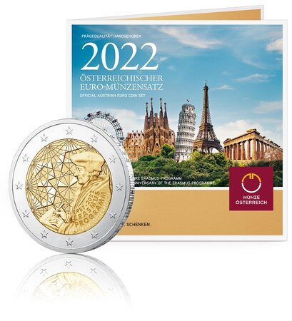 Coffret série euro BU Autriche 2022 (Programme Erasmus)