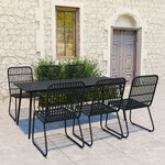 vidaXL Ensemble à manger d'extérieur 7 Pièces résine tressée et verre