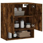 vidaXL Armoire murale chêne fumé 60x31x70 cm bois d'ingénierie