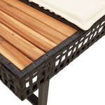 vidaXL Salon de jardin avec coussins 2Pièces noir résine tressée et verre